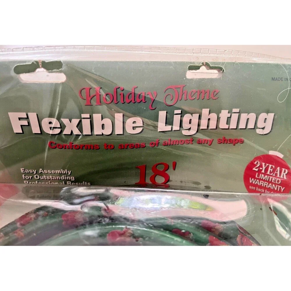 Sunbeam Christmas Holiday Theme Flexible Outdoor Lighting 18' Santa & Teddy NEW